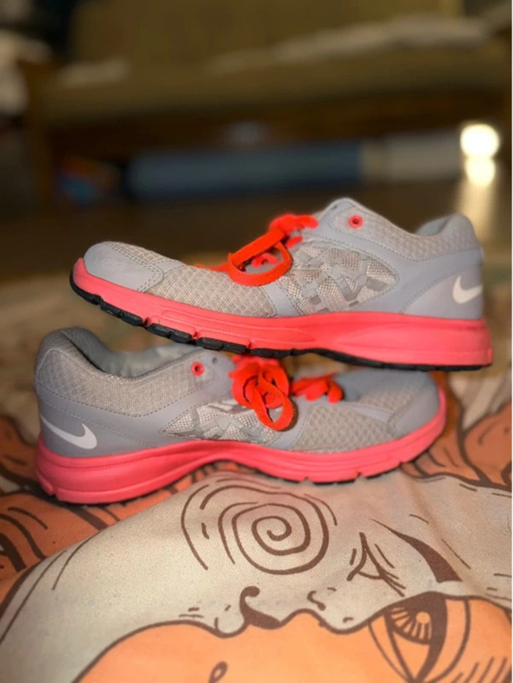 Neon Pink & Light Grey Nike Running Shoes